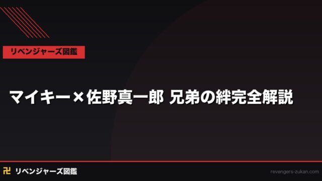 マイキー×佐野真一郎 兄弟の絆完全解説｜兄の死がマイキーを変えた全記録