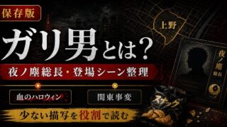 「東京リベンジャーズ」ガリ男は上野「夜ノ塵(ナイトダスト)」総長！貴重な登場シーンを紹介の要点を伝えるリベンジャーズ図鑑アイキャッチ画像