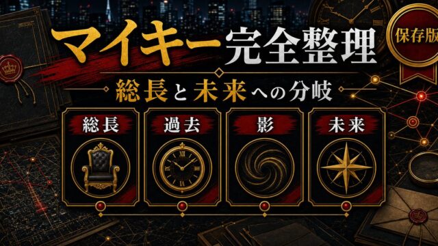 「東京リベンジャーズ」マイキーは東京卍會総長！黒い衝動から脱することはできるのか？の要点を伝えるリベンジャーズ図鑑アイキャッチ画像