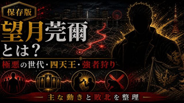 「東京リベンジャーズ」望月莞爾とは？極悪の世代を彩る横浜天竺四天王の一人の要点を伝えるリベンジャーズ図鑑アイキャッチ画像
