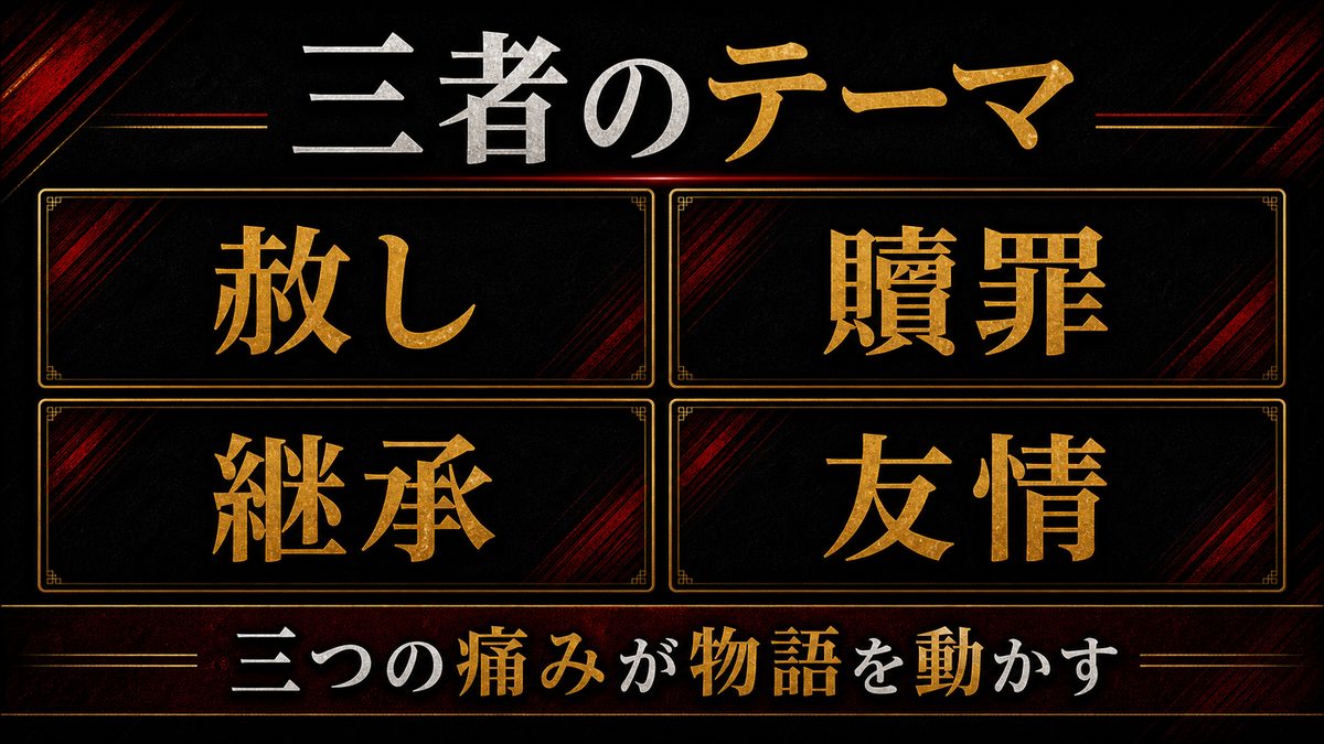三者関係が体現するテーマ——「赦し・贖罪・継承」の要点を整理した東京リベンジャーズ解説画像