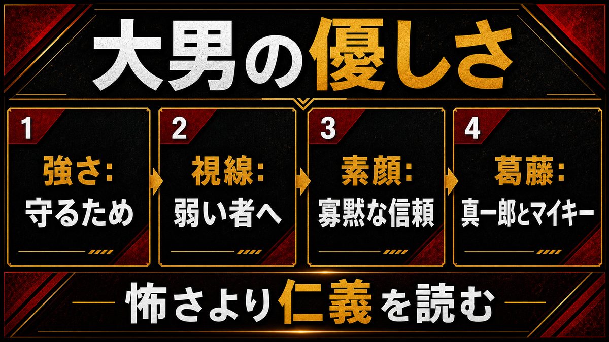 大男の優しさ — ベンケイのキャラクターの本質の要点を整理した東京リベンジャーズ解説画像