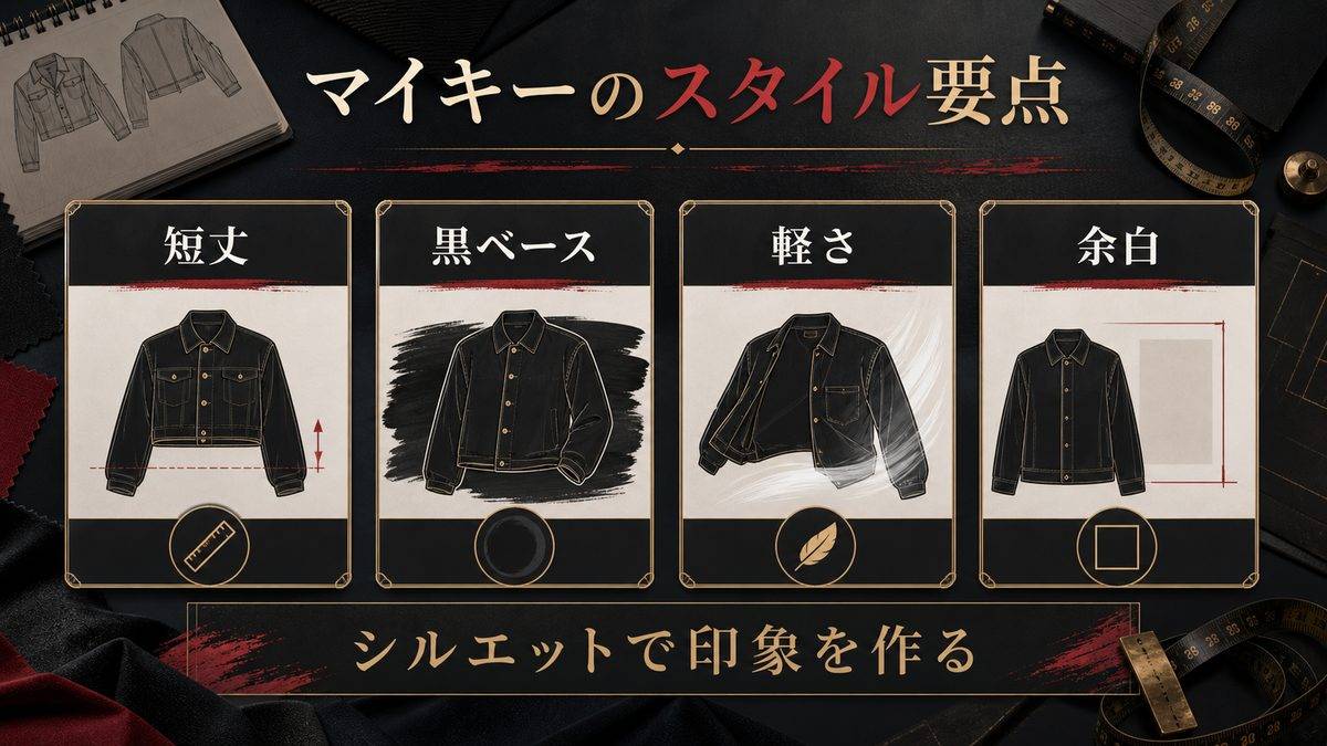 マイキーのファッションスタイルの要点を整理した東京リベンジャーズ解説画像