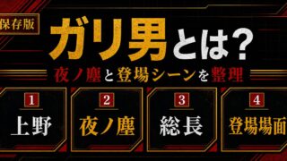 「東京リベンジャーズ」ガリ男は上野「夜ノ塵(ナイトダスト)」総長！貴重な登場シーンを紹介の要点を伝えるリベンジャーズ図鑑アイキャッチ画像