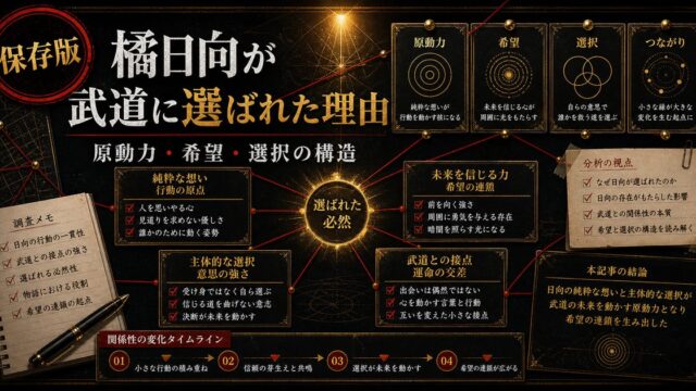 橘日向が武道に選ばれた理由考察｜ヒナタが武道の原動力である真の意味を原作から分析の要点を伝えるリベンジャーズ図鑑アイキャッチ画像