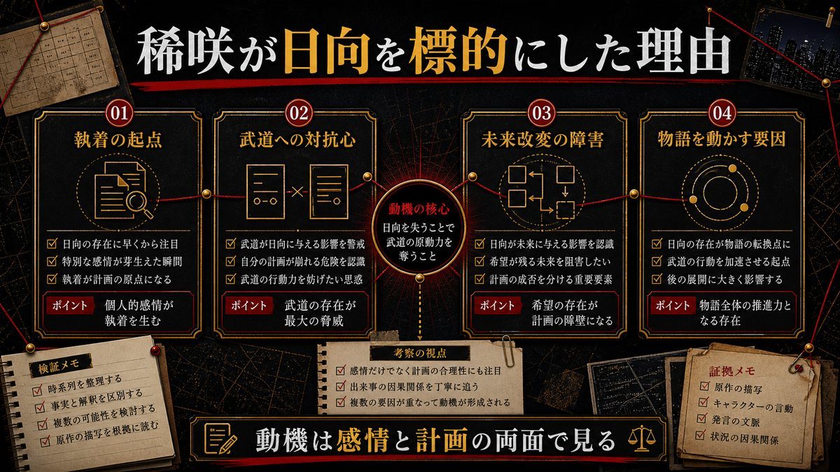 稀咲が日向を標的にした理由の要点を整理した東京リベンジャーズ解説画像