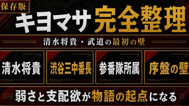 清水将貴（キヨマサ）完全プロフィール｜武道のトラウマを作った男の要点を伝えるリベンジャーズ図鑑アイキャッチ画像