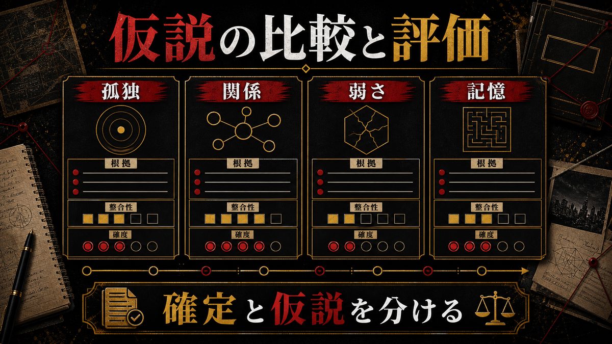 仮説の比較と評価の要点を整理した東京リベンジャーズ解説画像