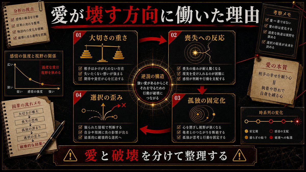 愛の深さがもたらした逆説——なぜ愛が「壊す」方向に働いたかの要点を整理した東京リベンジャーズ解説画像