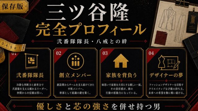 三ツ谷隆 完全プロフィール｜弐番隊隊長の強さ・八戒との絆を徹底解説の要点を伝えるリベンジャーズ図鑑アイキャッチ画像