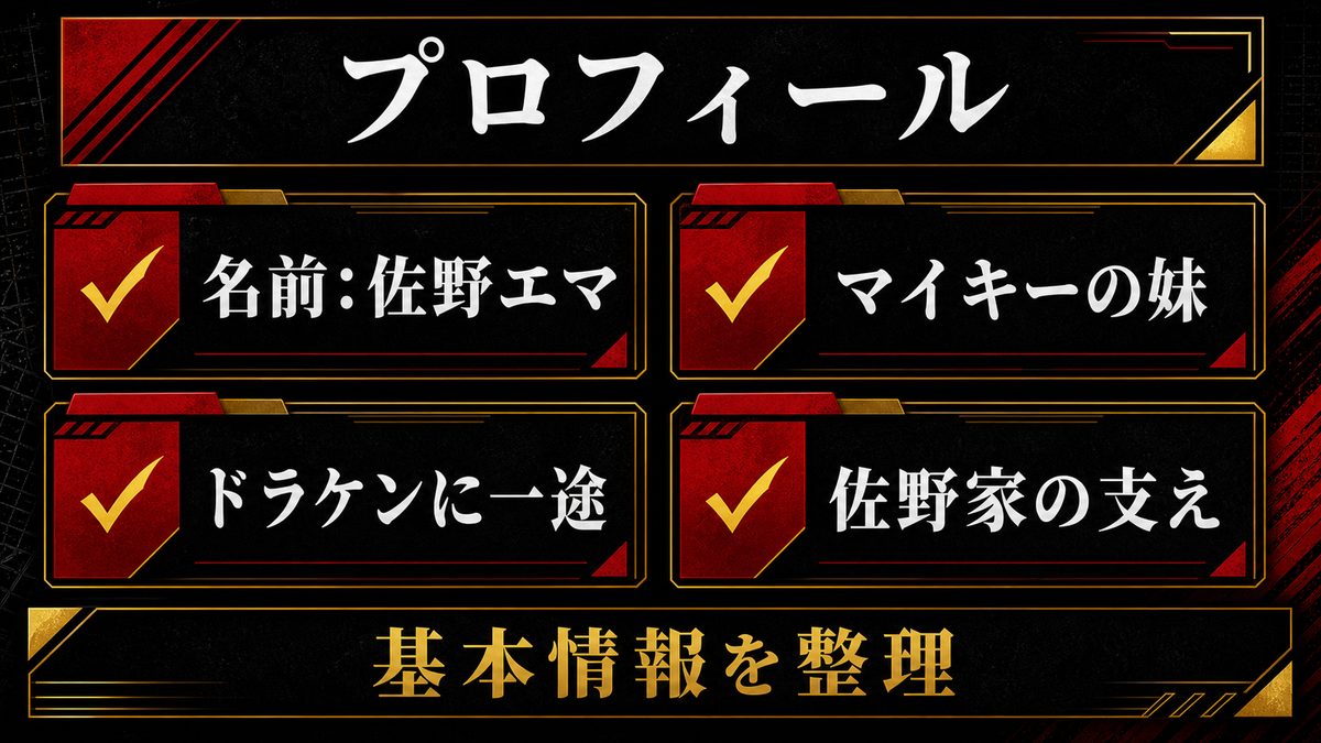 佐野エマのプロフィールの要点を整理した東京リベンジャーズ解説画像