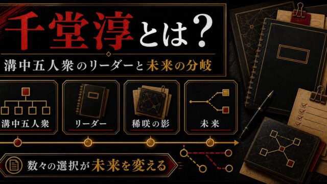 「東京リベンジャーズ」千堂淳は溝中五人衆のリーダー！稀咲に支配された溝中の番長の要点を伝えるリベンジャーズ図鑑アイキャッチ画像