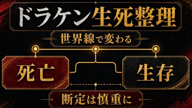 ドラケンは死亡する？生存する？全タイムラインの生死を時系列で完全整理の要点を伝えるリベンジャーズ図鑑アイキャッチ画像