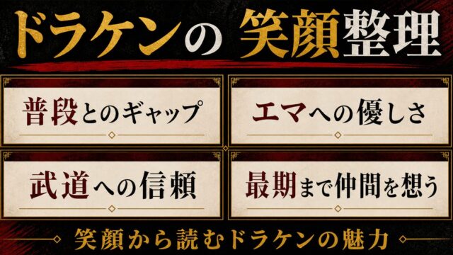 「東京卍リベンジャーズ」ドラケンの笑顔がかわいい！魅力的な笑顔のシーン４選の要点を伝えるリベンジャーズ図鑑アイキャッチ画像