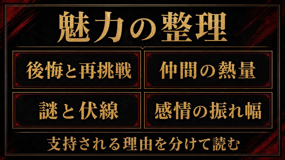 この作品の魅力――支持される三つの理由の要点を整理した東京リベンジャーズ解説画像