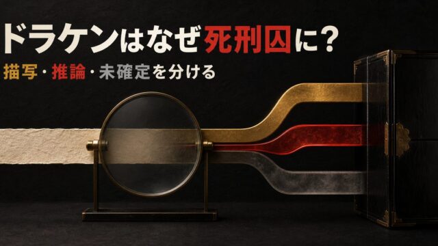 ドラケンが死刑囚となった経緯を描写・推論・未確定に分けて整理する記事のアイキャッチ