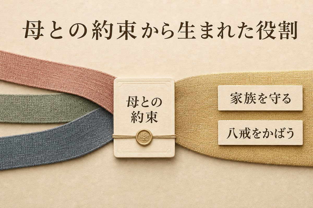 柴柚葉が母との約束から家族を守り八戒をかばう役割を背負った流れを整理した画像