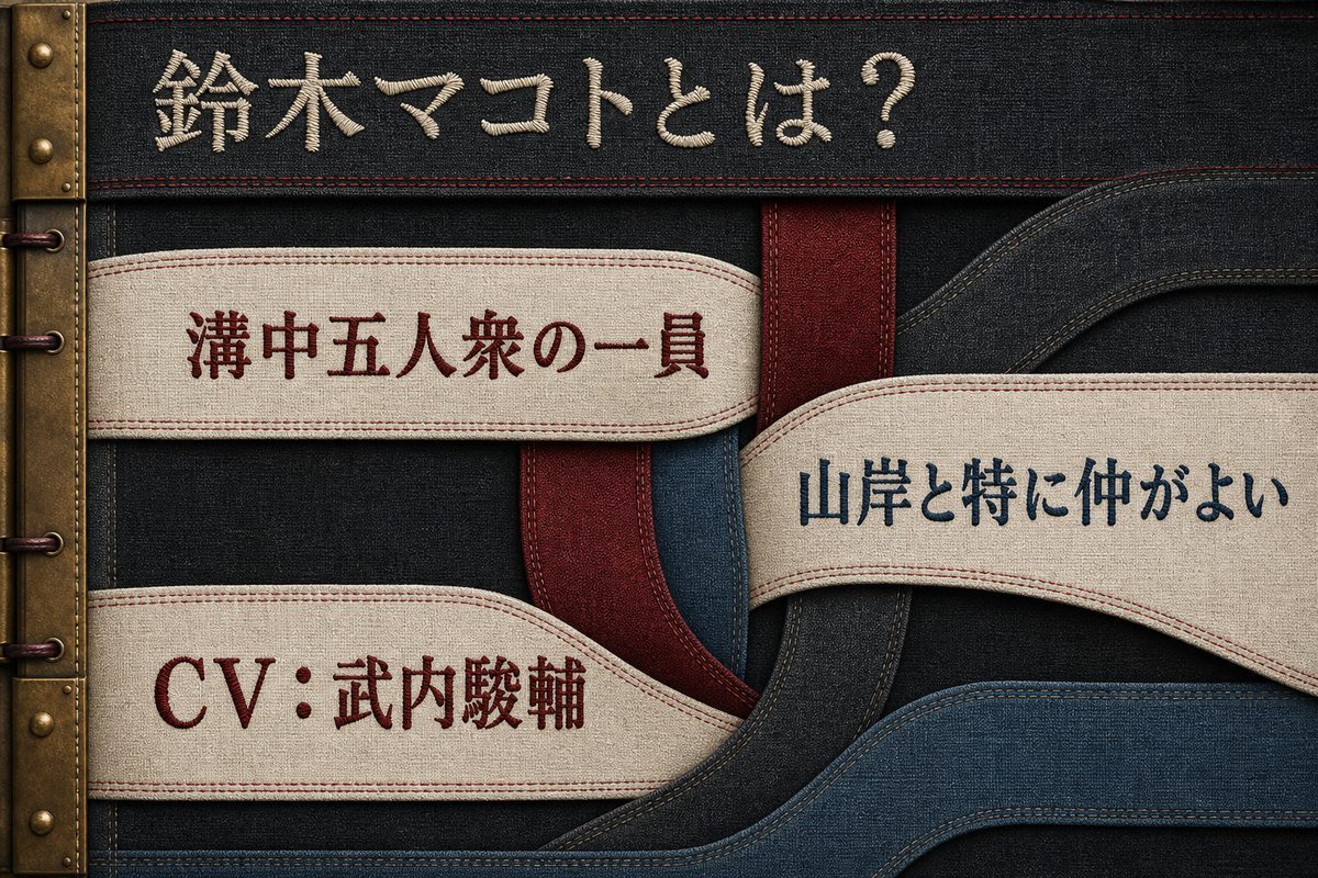 鈴木マコトが溝中五人衆の一員で山岸と特に仲がよく声を武内駿輔が担当することを整理した画像