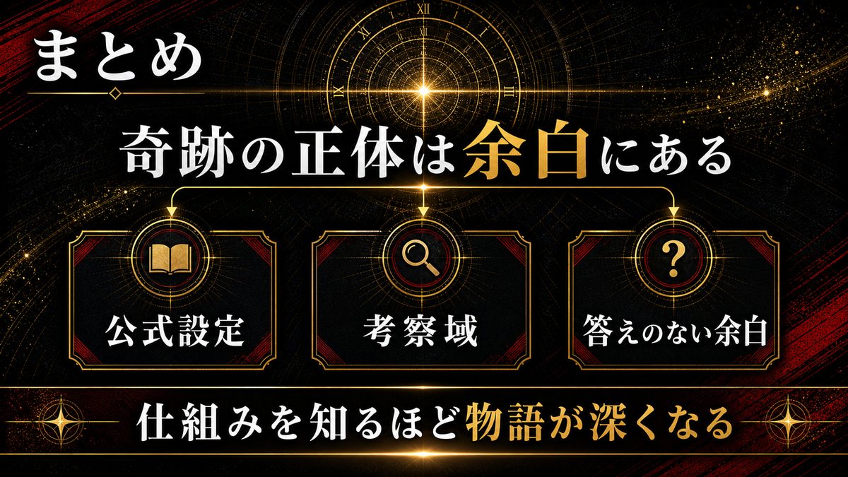 まとめ——タイムリープという「奇跡」の正体の要点を整理した東京リベンジャーズ解説画像