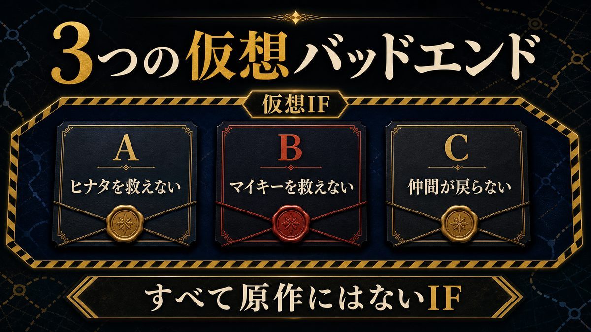 思考実験:もしバッドエンドだったらの要点を整理した東京リベンジャーズ解説画像