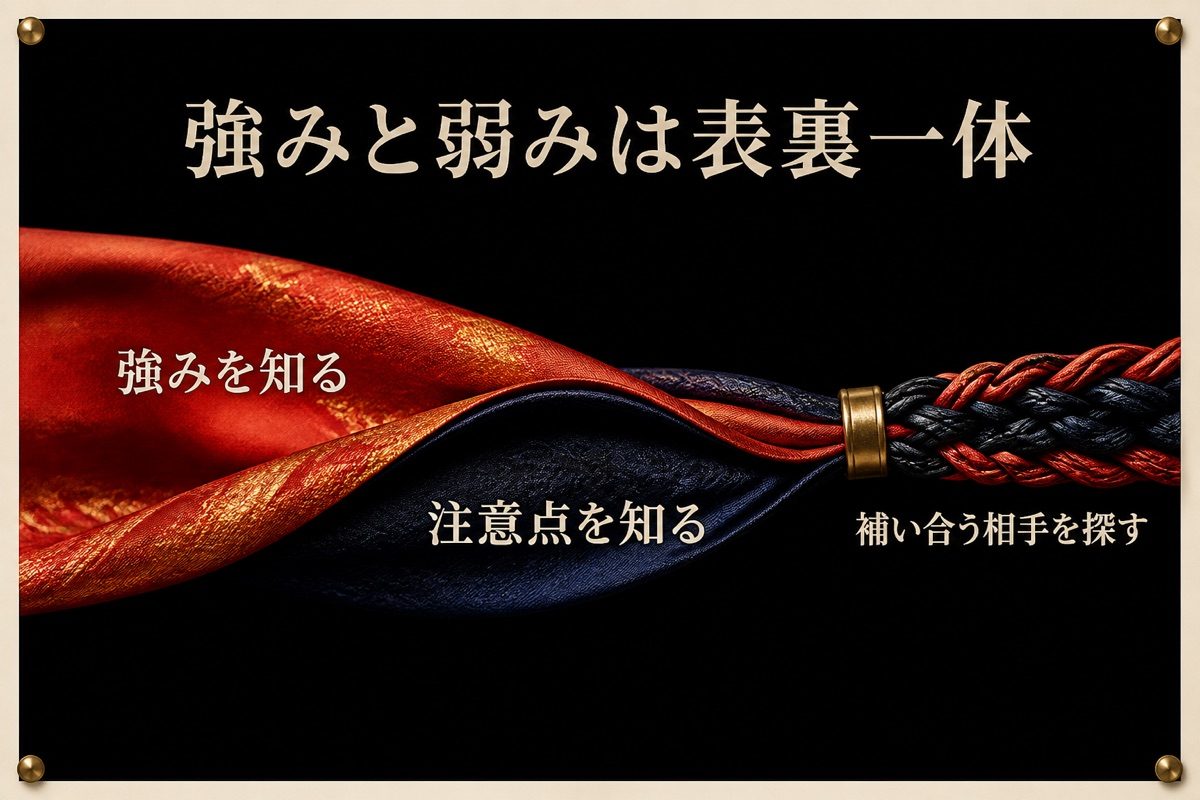 強みと注意点の両面から自分のタイプを読む図