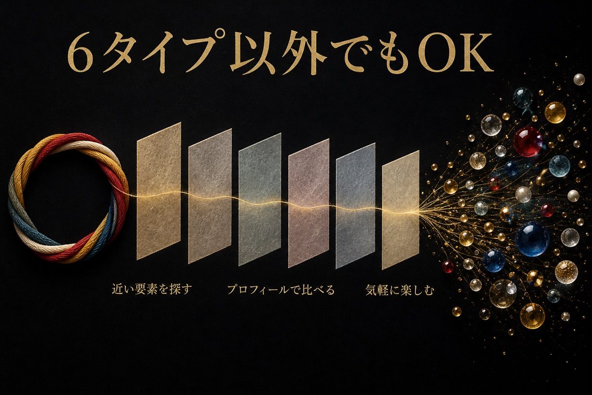 6タイプを入口に近い要素と別キャラを探す診断の広げ方図
