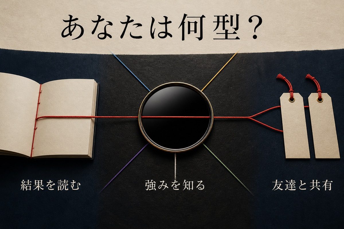 診断結果から強みを知り友達と共有するまとめ図