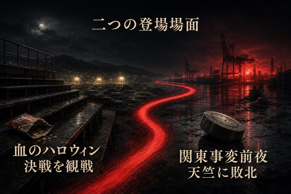 ガリ男の血のハロウィン観戦と関東事変前夜の敗北をつなぐ時系列図