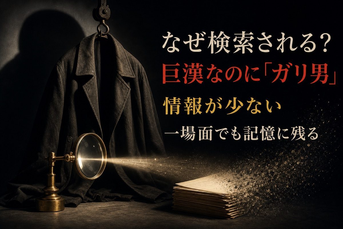 巨漢とガリ男という呼び名の違和感と情報の少なさが検索につながる理由の図
